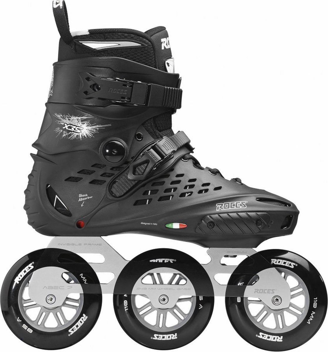 Rollers en ligne Roces x35 110 - rollers en ligne - adultes - noir argent - taille 46