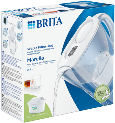 Brita - carafe filtrante - marella cool - 2,4l - blanc - incl. 1 cartouche filtrante tout-en-1 maxtra pro