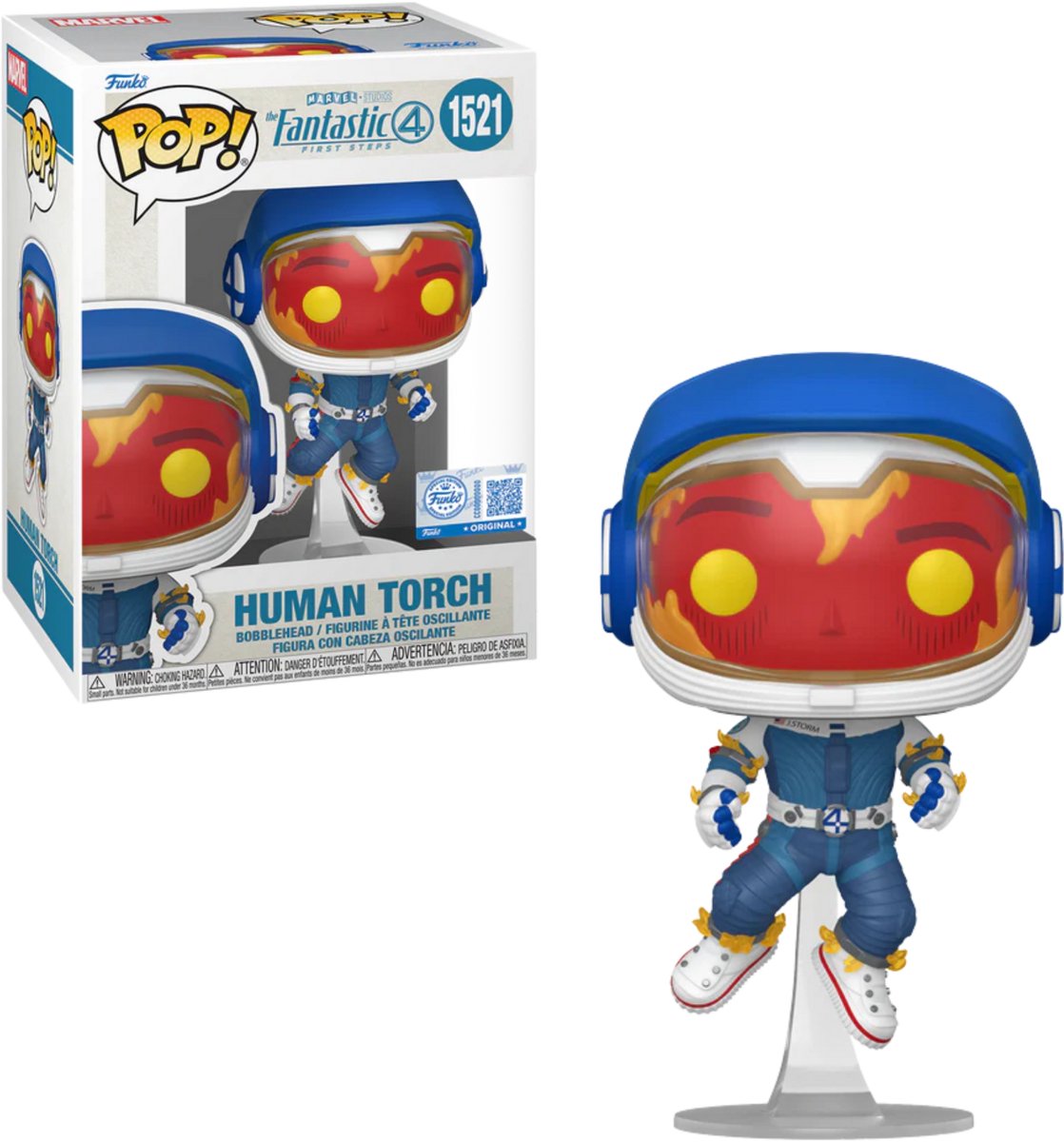 Funko-pop ! Les 4 Fantastiques : premiers pas - Torche humaine #1521 édition spéciale exclusive