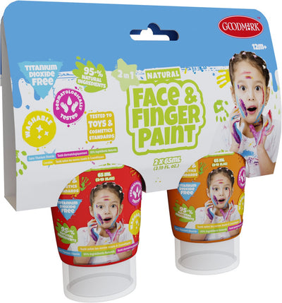 Boti Natural Face Fingerpaint Tube rouge et orange, 2x65 ml