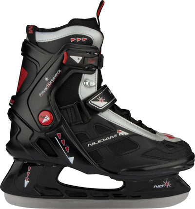 Patin de hockey sur glace Nijdam - botte semi-souple - noir argent - taille 42