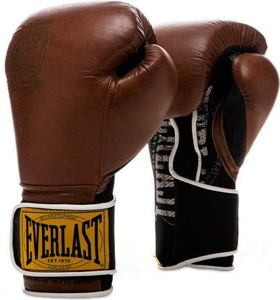 Gants de boxe d'entraînement classiques Everlast 1910 - marron vintage - 12 oz
