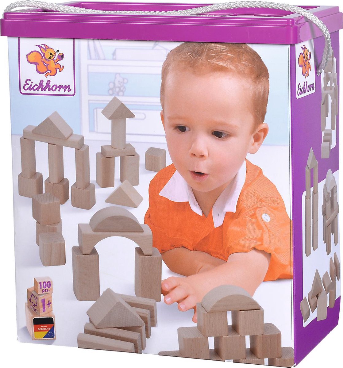 Eichhorn Blocs en bois, 100dlg.