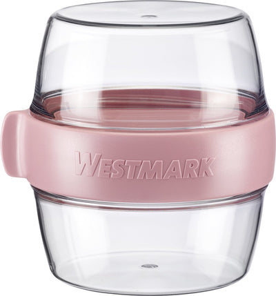 Westmark pocketbox maxi, boîte à emporter pratique, idéale pour yaourts, fruits, légumes, snacks, 700 ml (2 x 350 ml), sans BPA, rose