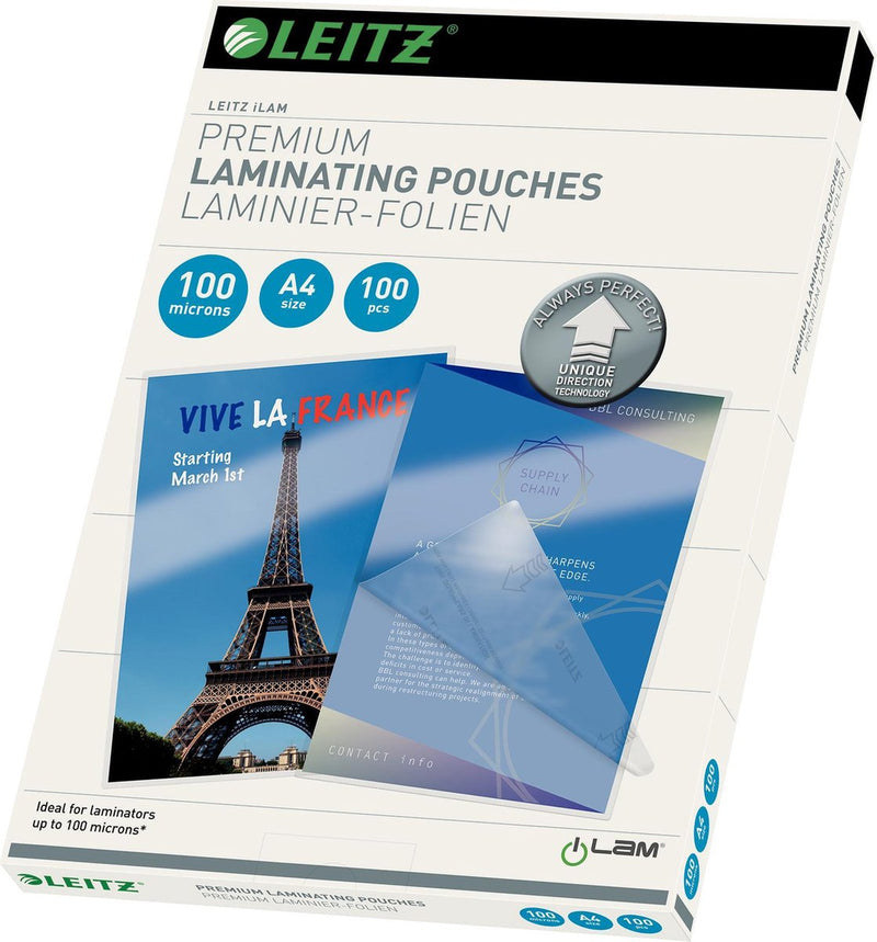 Pochettes de plastification Udt leitz ilam 100 pièces a4