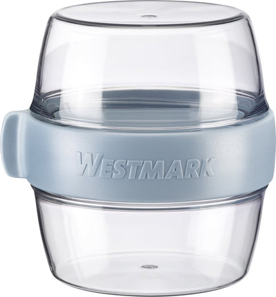 Westmark pocketbox maxi, boîte à emporter pratique, idéale pour yaourts, fruits, légumes, snacks, 700 ml (2 x 350 ml), sans BPA, bleu