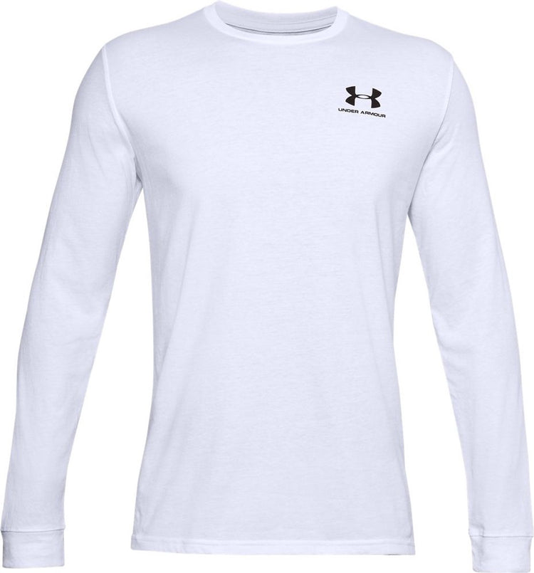 Under armour ua sportstyle left chest ls-wht chemise de sport homme - blanc - noir