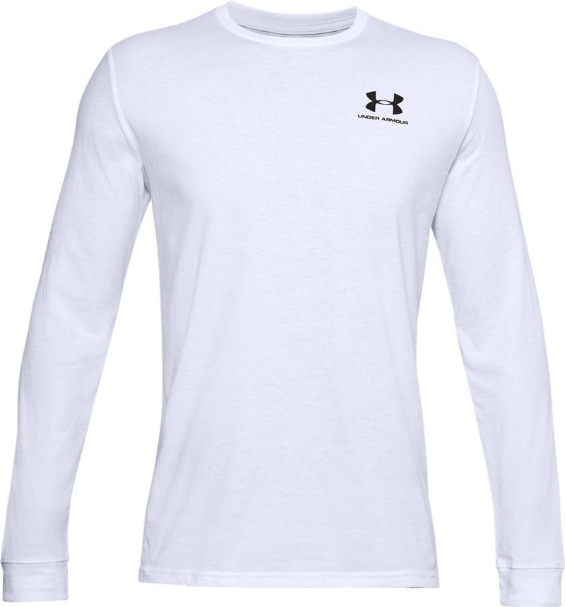 Under armour ua sportstyle left chest ls-wht chemise de sport homme - blanc - noir