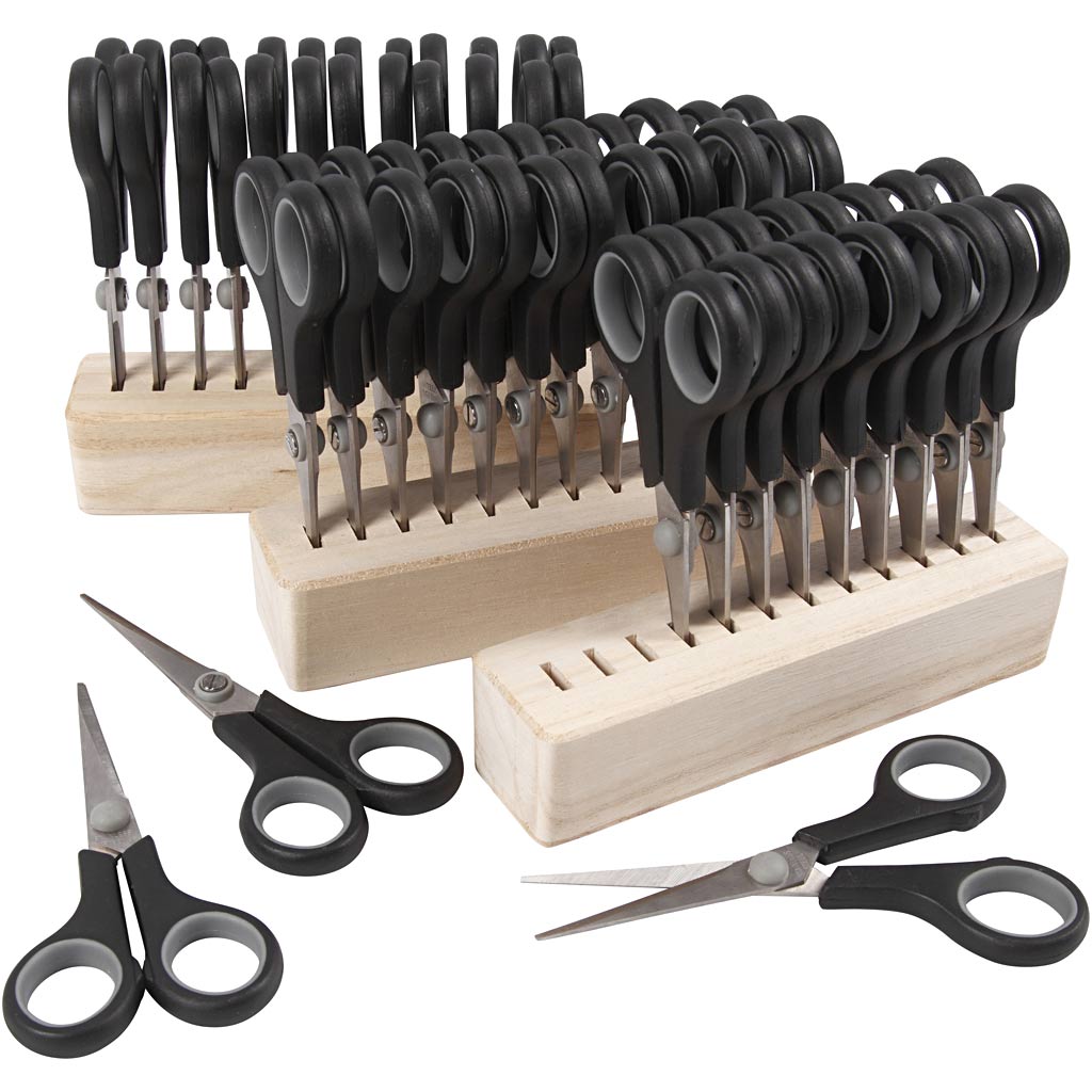Ciseaux pour enfants Creativ company, L : 14 cm, droitier-gaucher, noir, 1 set