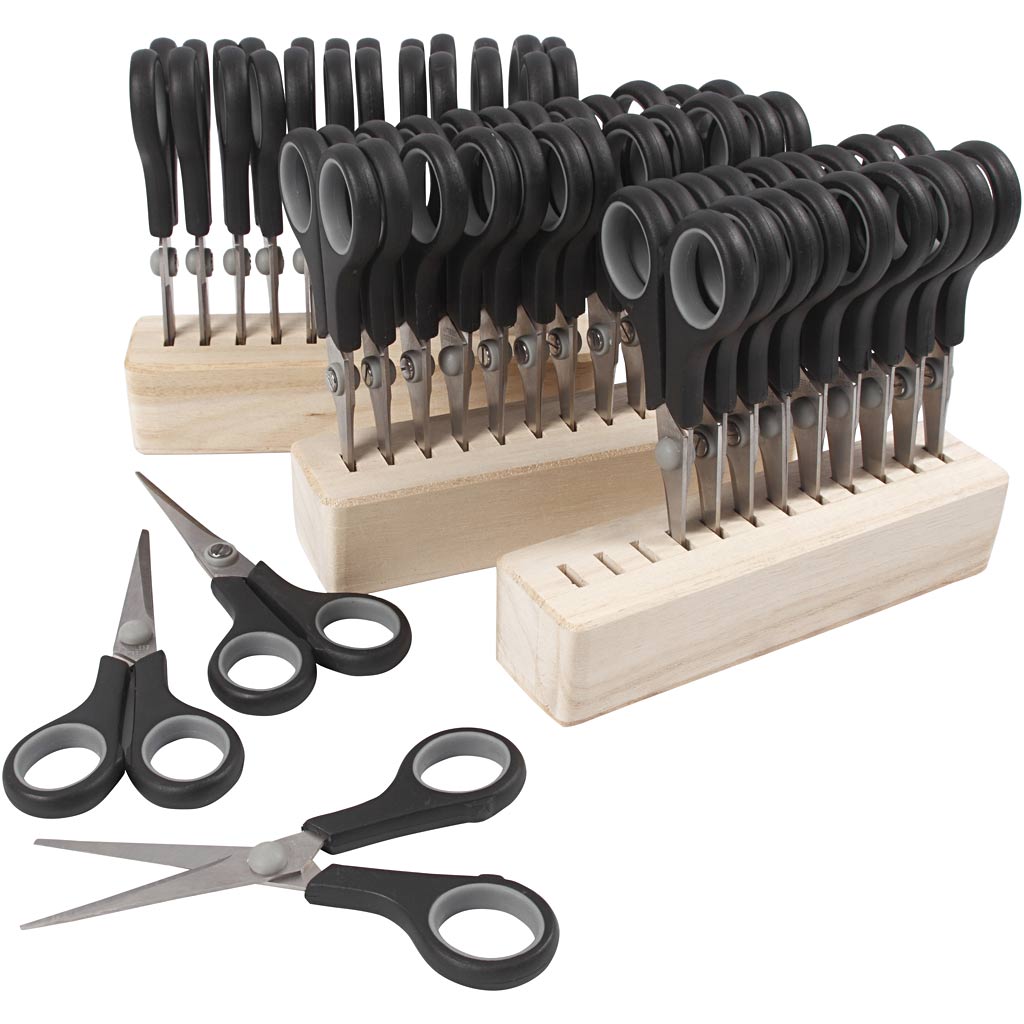 Ciseaux pour enfants Creativ company, L : 14 cm, droitier-gaucher, noir, 1 set