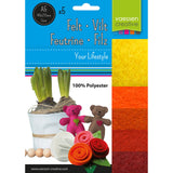Vaessen creative • paquet de feutre 2mm a5 jaune rouge 5pcs.