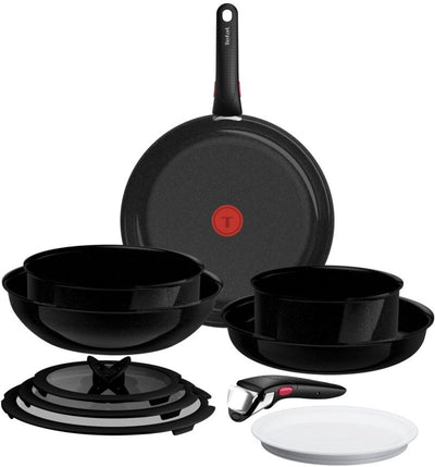 Tefal ingenio excellence ceram - set de casseroles - 11 pièces - noyau de fusion - couvercle inclus - poignées - sans pfas