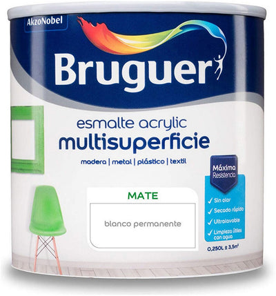 Laque acrylique Bruguer 5160685 250 ml blanc mat permanent