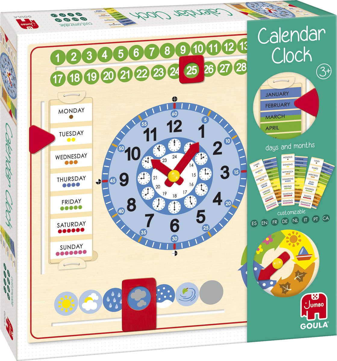Horloge calendrier goula géante (carrée)