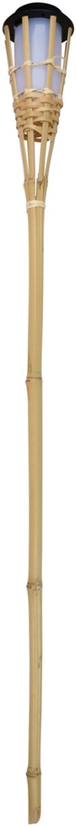 Torche solaire en bambou Arti casa - éclairage de jardin 6-8 heures d'autonomie - lampe extérieure résistante aux éclaboussures ip44 - ø9 x 100 cm