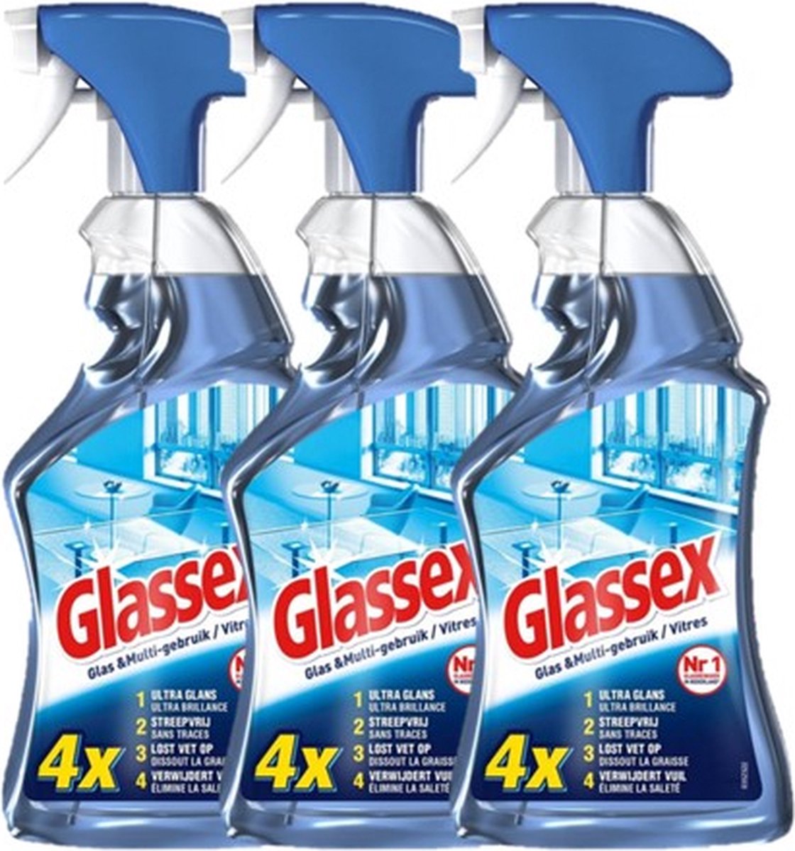 Nettoyant multi vitres Glassex - 3 x 750 ml