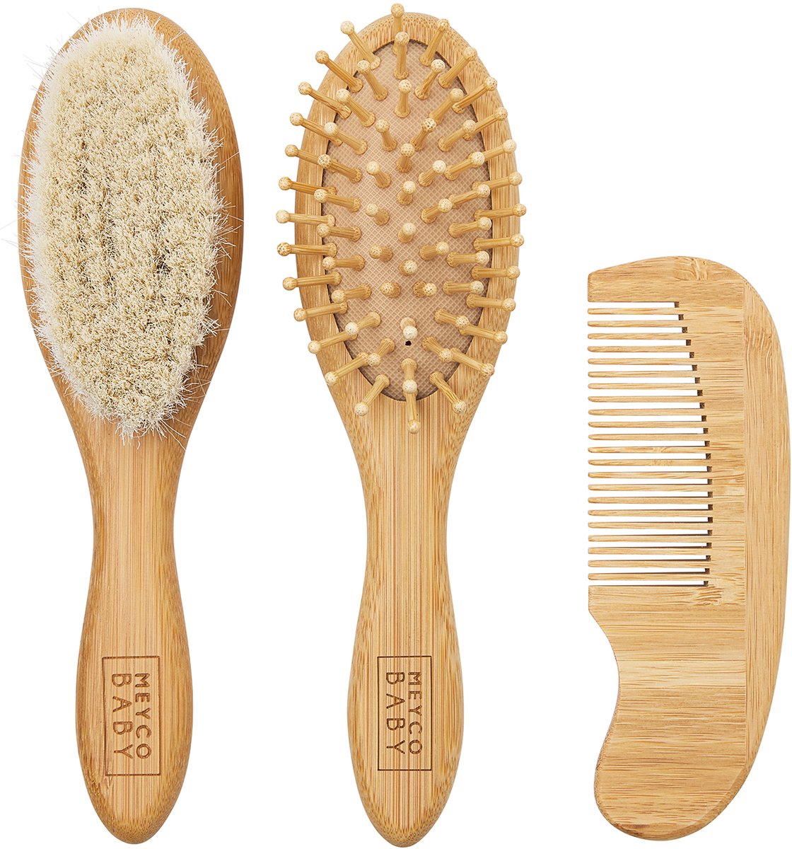 Ensemble de capuche Meyco baby uni - bambou - naturel - 3 pièces