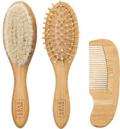 Ensemble de capuche Meyco baby uni - bambou - naturel - 3 pièces