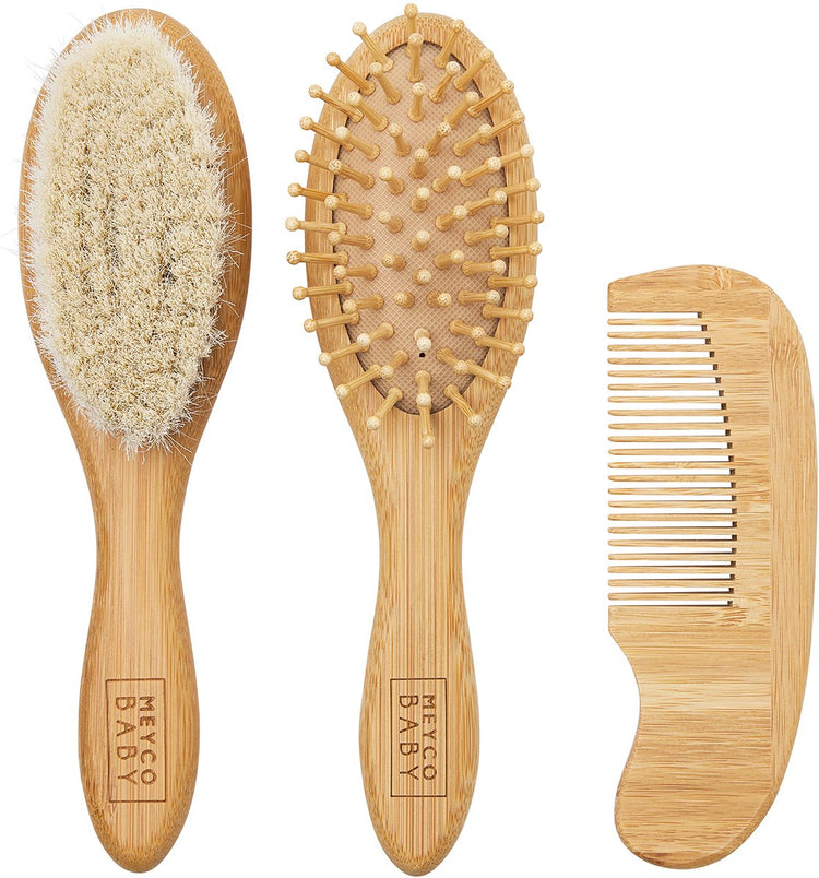 Ensemble de capuche Meyco baby uni - bambou - naturel - 3 pièces