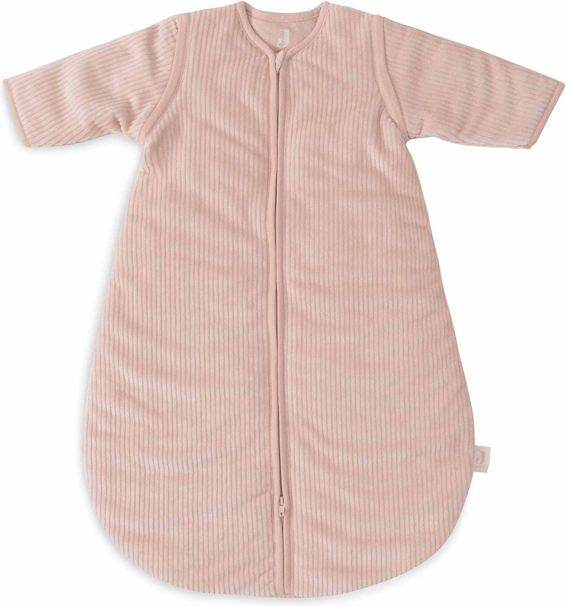 Jollein gigoteuse d'hiver avec manche zippée 90 cm - ronde - côtes rose sauvage - gigoteuse d'hiver