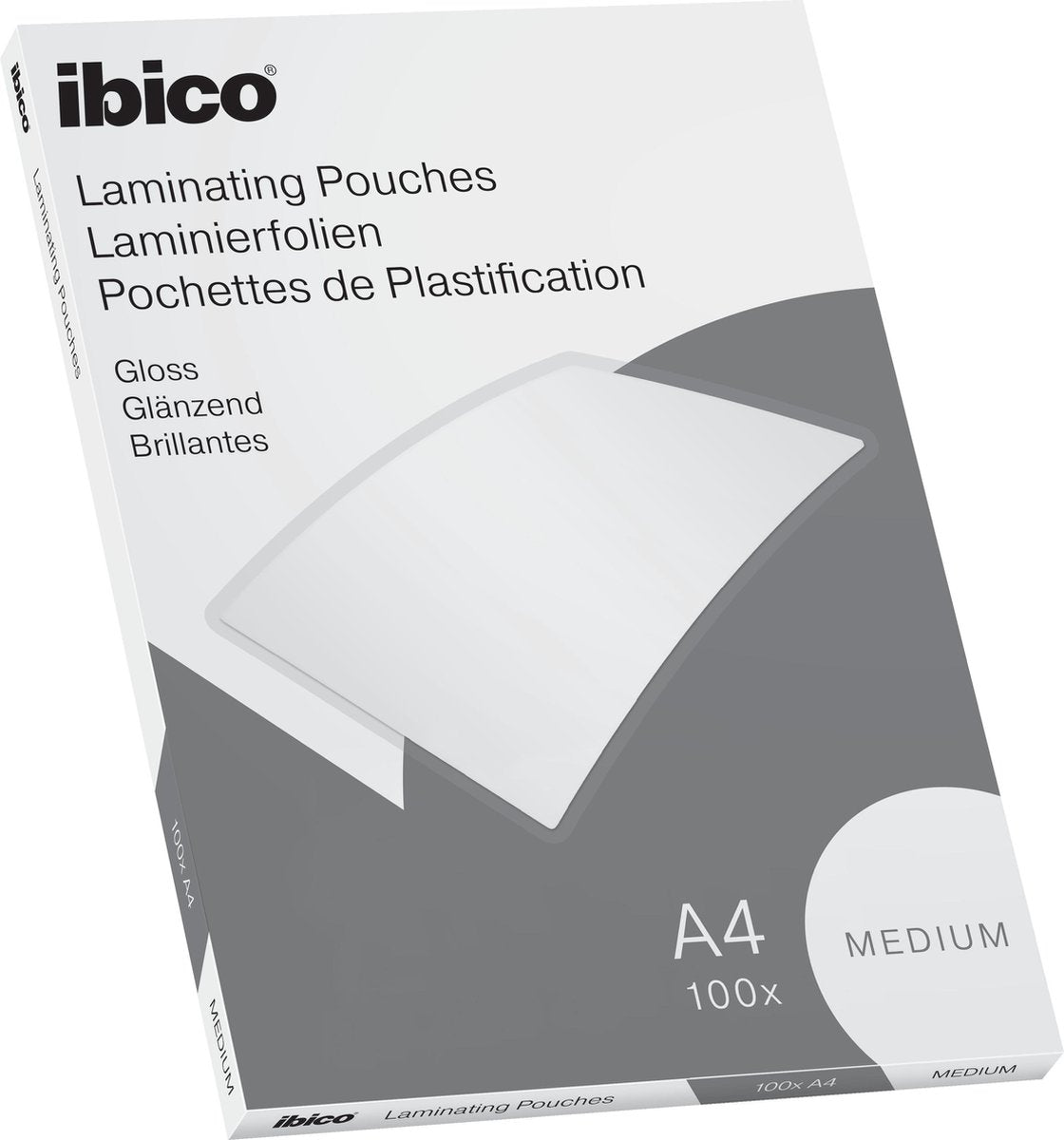 Ibico basics pochettes de plastification a4, brillantes - 100 microns - 100 pièces - transparentes