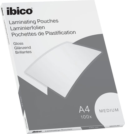 Ibico basics pochettes de plastification a4, brillantes - 100 microns - 100 pièces - transparentes