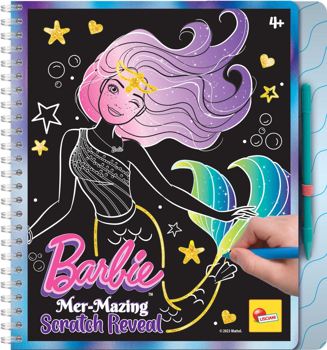 Lisciani Barbie Carnet de croquis Mer-Mazing Scratch Revealement