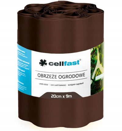 Série Cellfast - bordure de jardin en plastique - 20 cm x 9 m - marron - imperméable - flexible