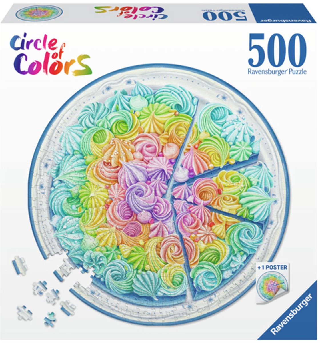 Ravensburger Puzzle Puzzle autour du gâteau arc-en-ciel, 500e.