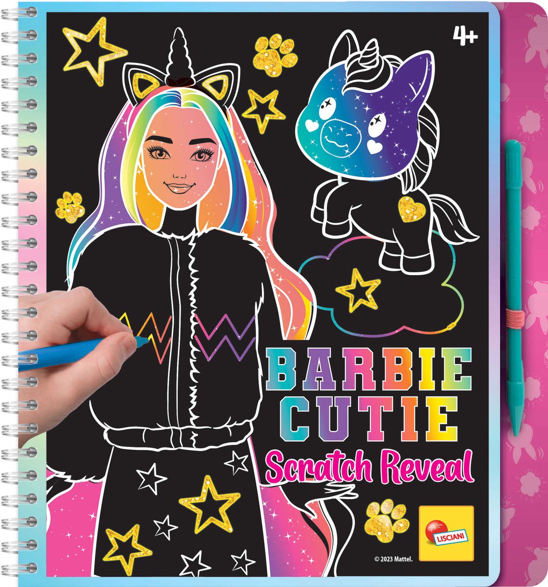 Lisciani Barbie Carnet de croquis Cutie Scratch révèle