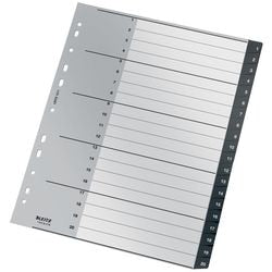 Leitz recycle index 1211 a4 maxi co2 noir neutre 20 onglets 11 trous 90% recyclé