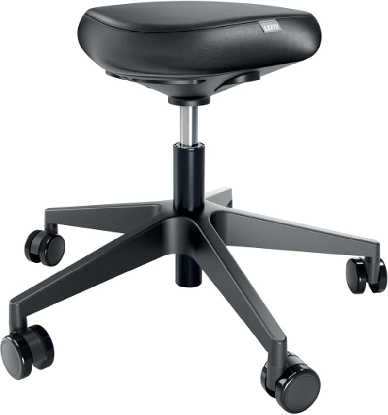 Tabouret Leitz ergo avec roulettes et siège confort - tabouret selle ergonomique - réglable en hauteur - noir