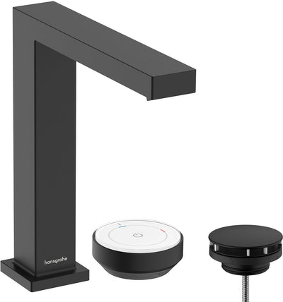 Hansgrohe tecturis e - robinet de lavabo - 2 trous - démarrage à froid à économie d'énergie - avec vidage - taille 150 mm - noir mat