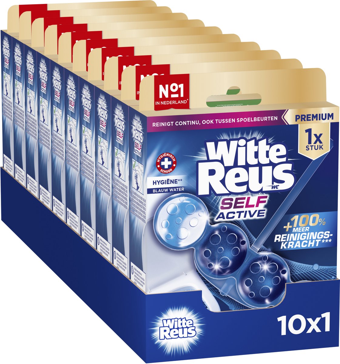 Witte reus hygiène auto-active 50gr - blocs sanitaires - pack économique - 10 pièces