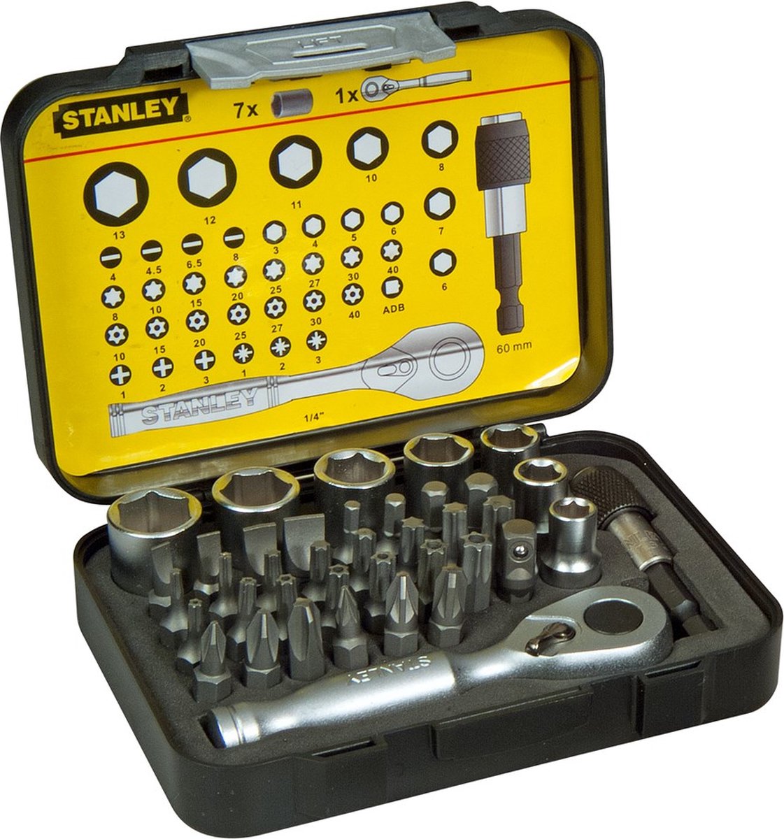 Jeu d'embouts Stanley expert pro 1 4 - clé à cliquet (40 pièces)