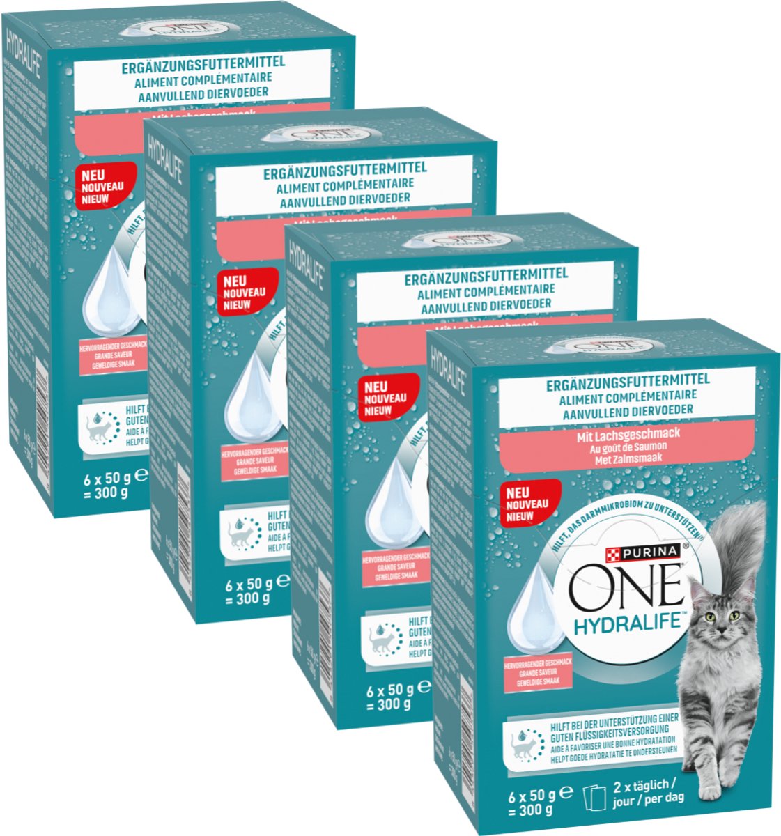Purina one hydralife - nourriture humide pour chat - saumon - 24 x 50 g