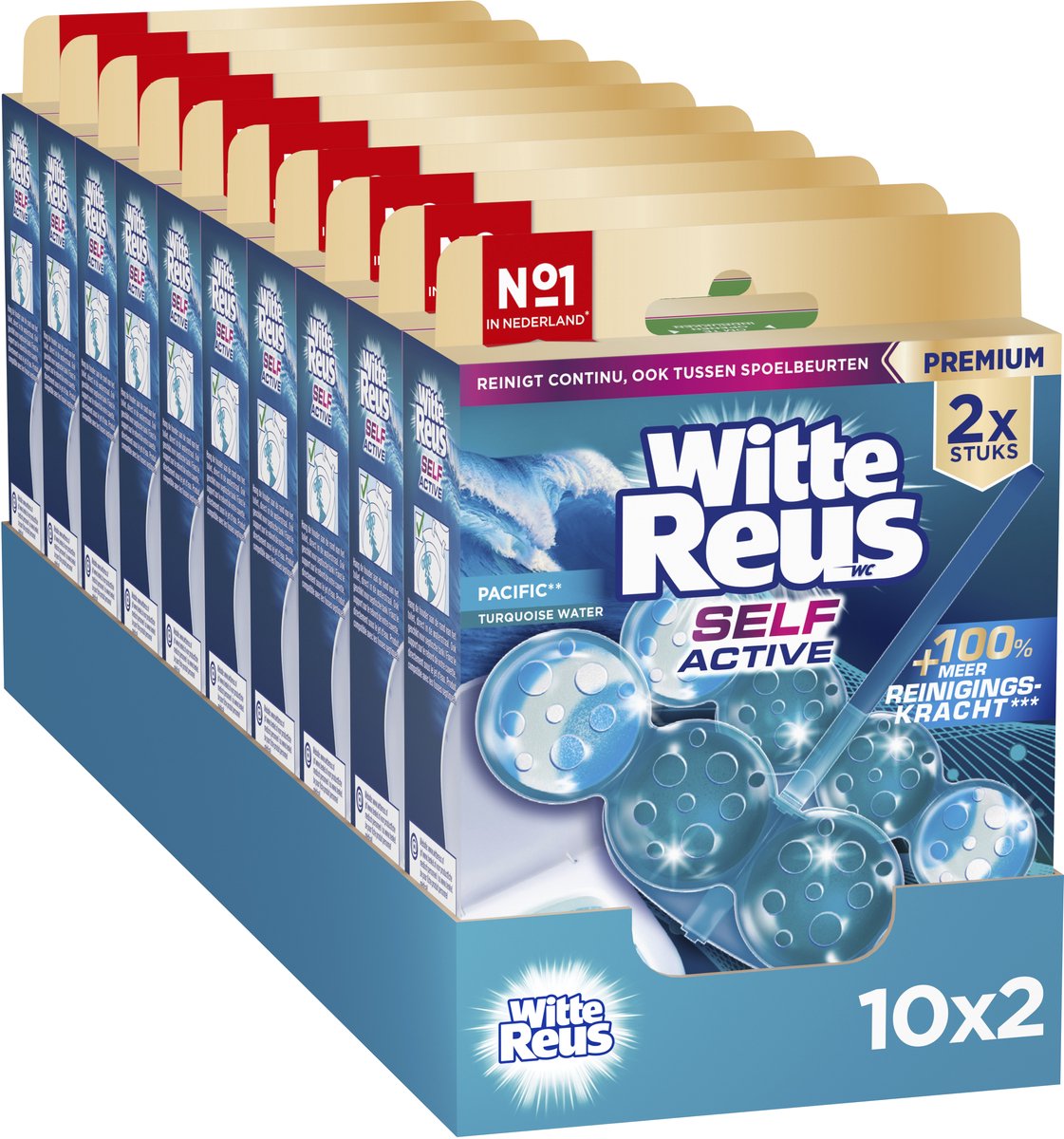 Witte reus bloc de toilette auto-actif du Pacifique 100g - blocs de toilette - pack économique - 2x10 pièces