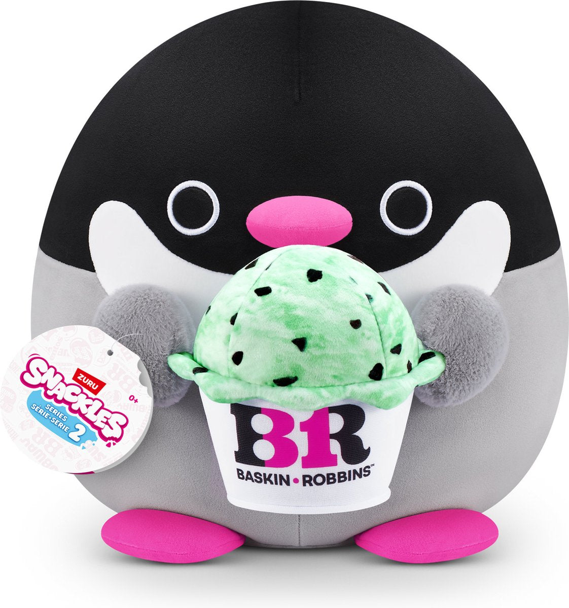 Snackles série 2 - pénélope pingouin avec bassin-robbin - 20 cm de zuru