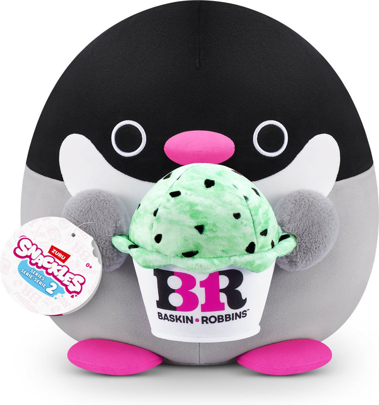 Snackles série 2 - pénélope pingouin avec bassin-robbin - 20 cm de zuru