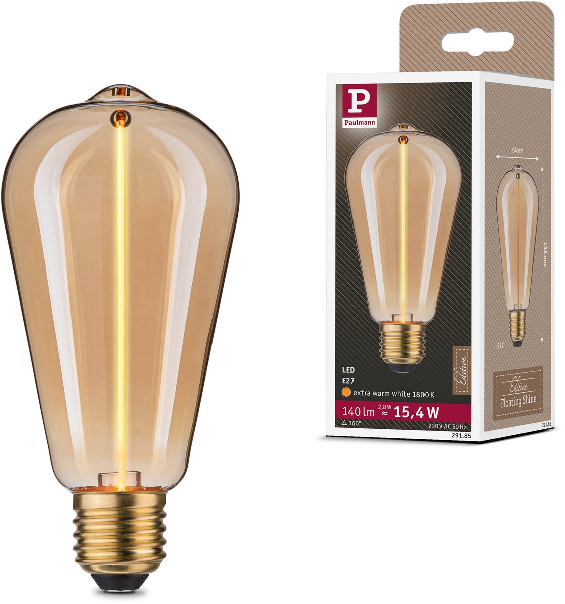 Ampoule LED Paulmann Floating Shine Standard 230 V E27 140LM 2,8W Or 1800K