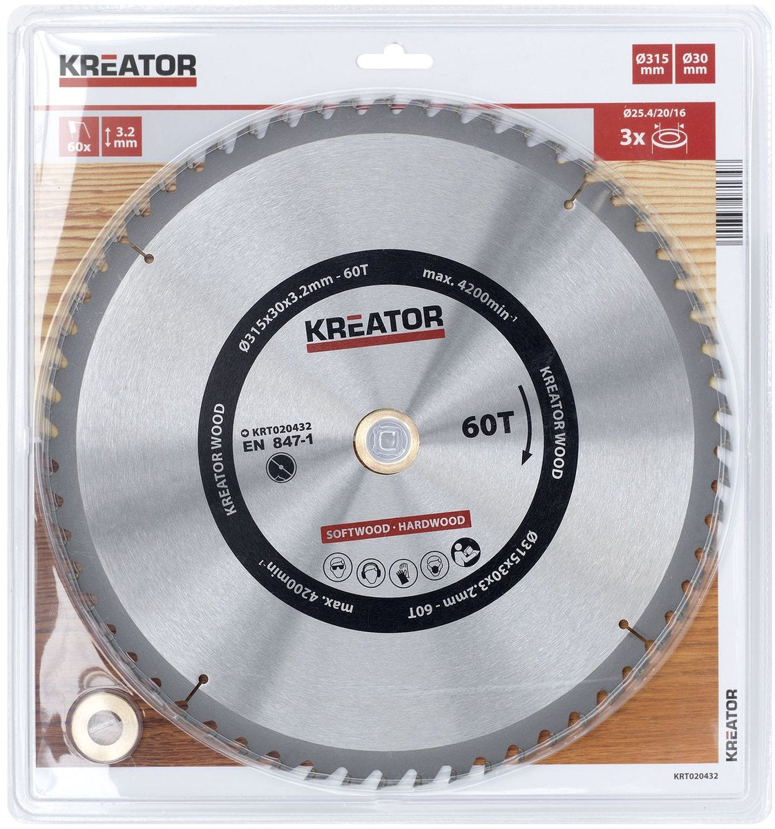 Kreator krt020432 lame de scie bois - 315mm60t
