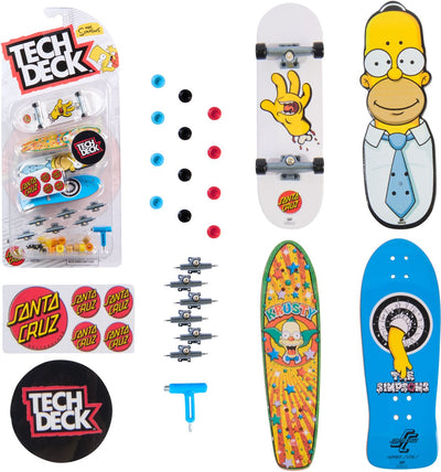Tech deck, pack ultra dlx avec 4 touches, skateboards simpsons, mini skateboards personnalisables pour collectionneurs
