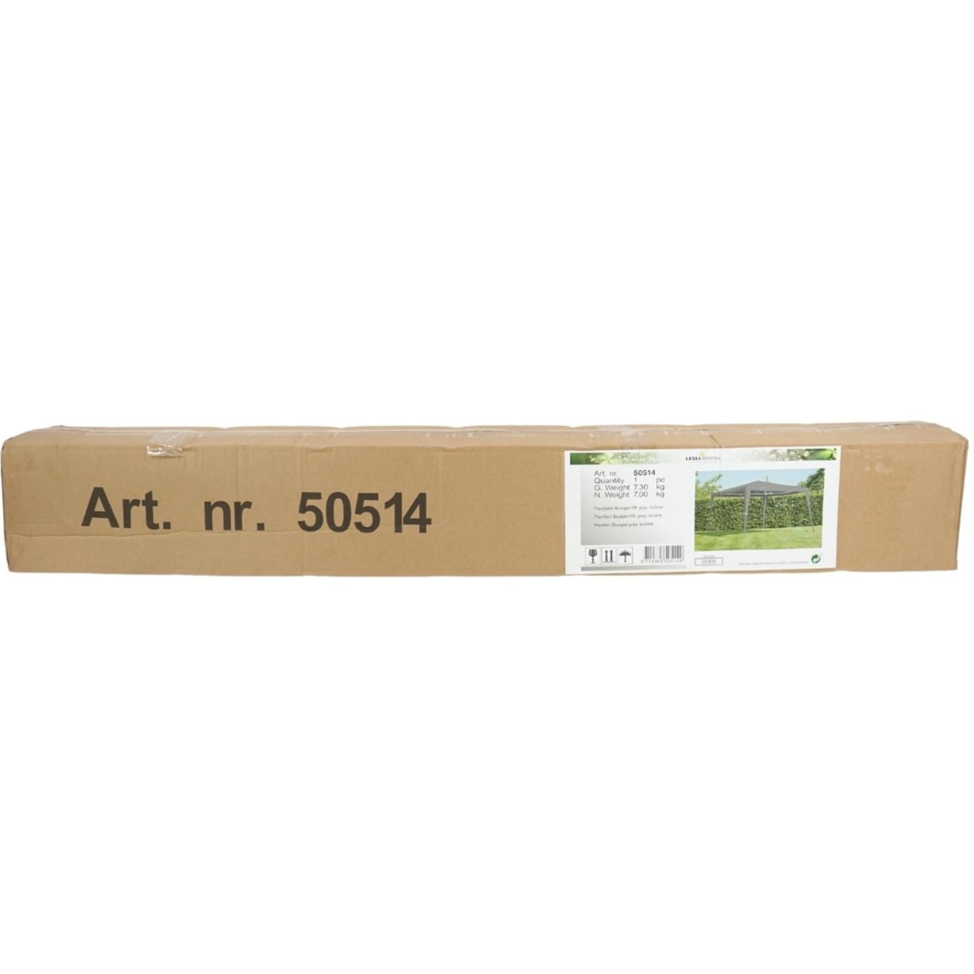 Tente de fête Lesli Living grise 3x3m