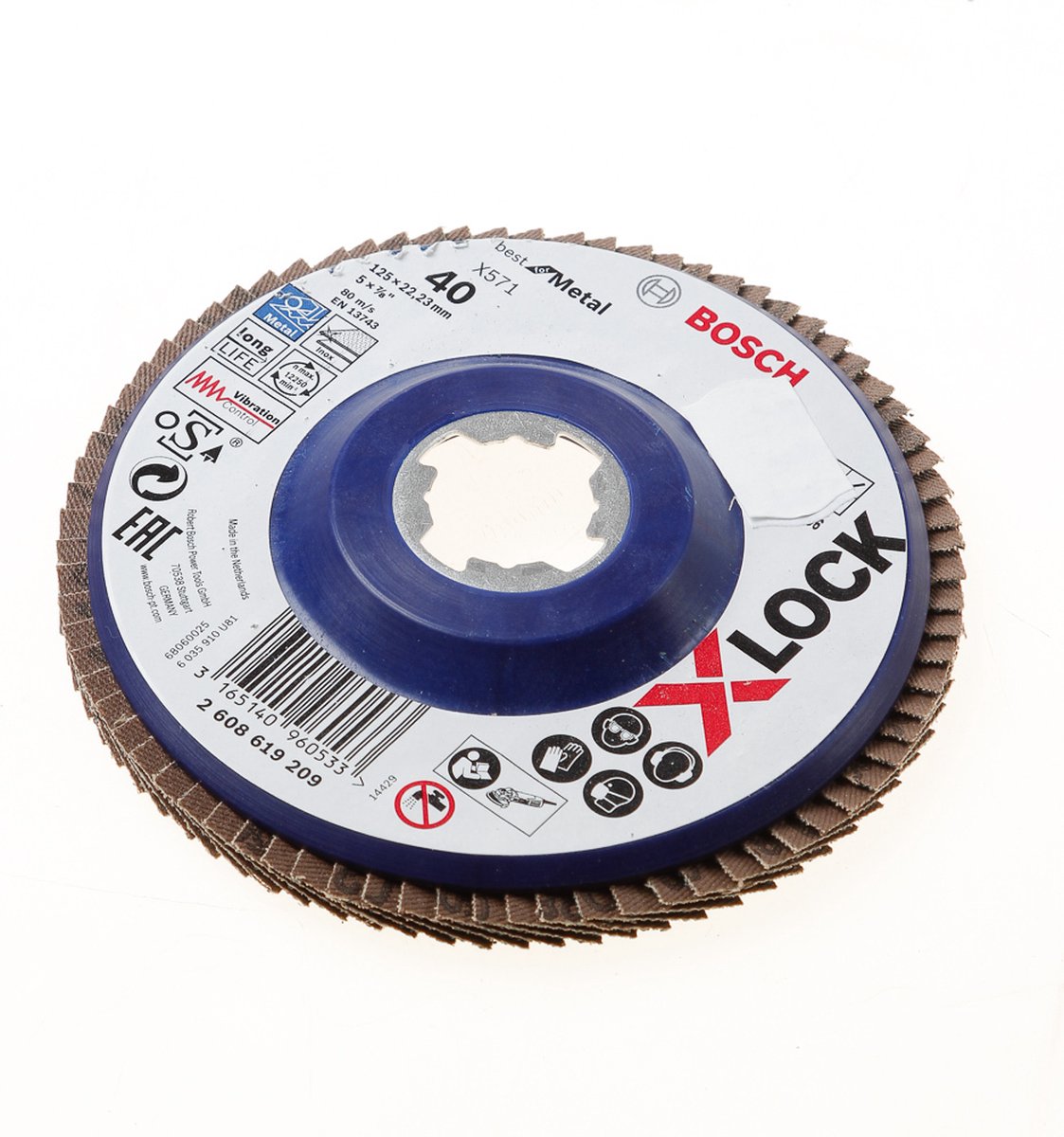 Bosch pro x571 disque à lamelles x-lock 125 mm g40 - 2608619209