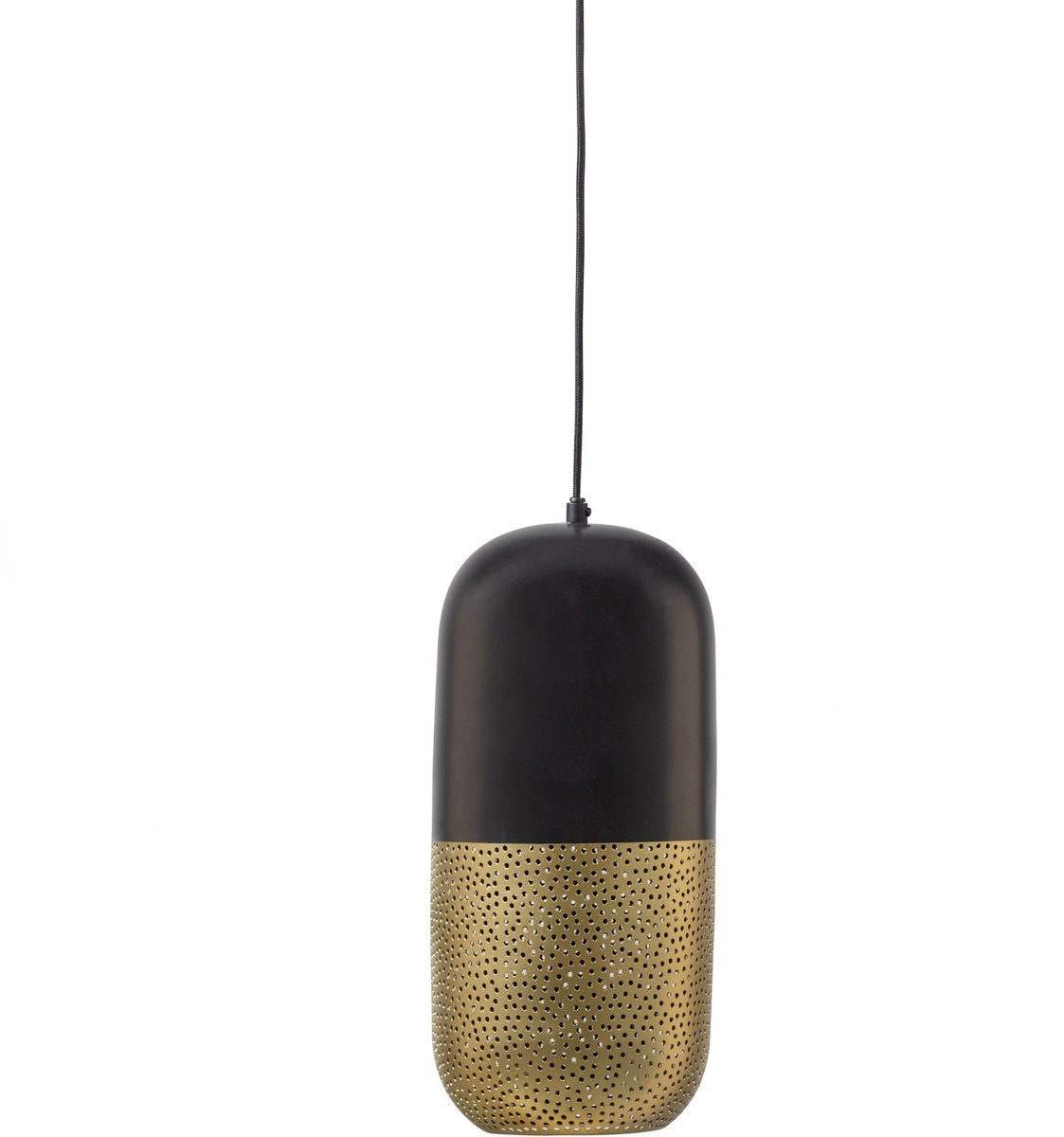Lampe à suspension Woood tirsa - métal - laiton noir - 46x20x20