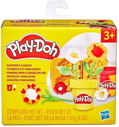 Play-doh petites fleurs tournesols et marguerites - 2 pots en argile