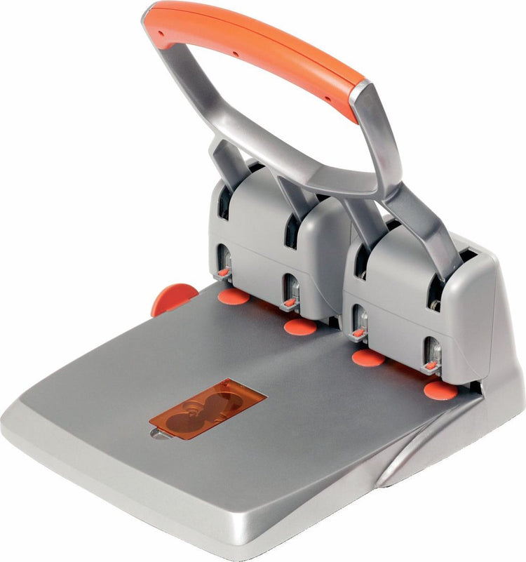 Perforatrice ultra résistante Rapid Supreme HDC150 4 trous - perfore jusqu'à 150 feuilles - orange argenté