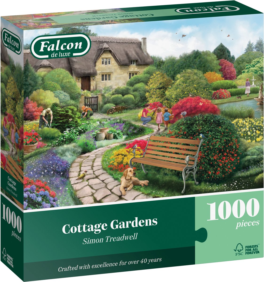 Puzzle Falcon Cottage Gardens Puzzle 1000 pièces pour adultes.