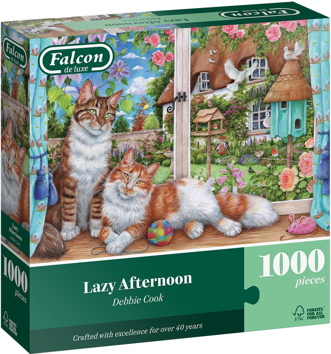 Puzzle chats faucons 1000 pièces - puzzle après-midi paresseux en carton.