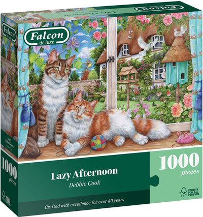 Puzzle chats faucons 1000 pièces - puzzle après-midi paresseux en carton.